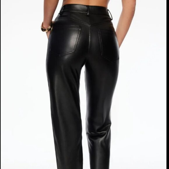 Dynamite Gisele Faux Leather Straight Leg Pants - Size 8 - Picture 4 of 10